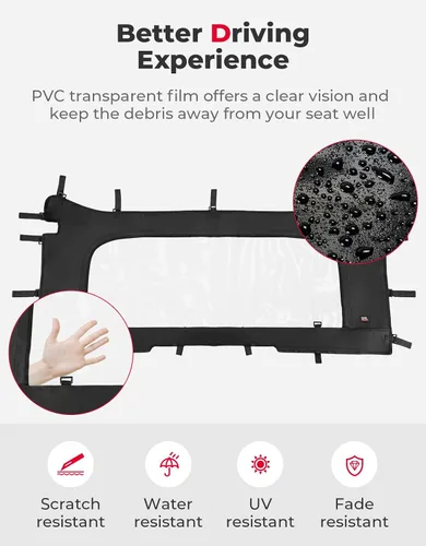 Vista 5 de KEMIMOTO Parabrisas trasero suave compatible con Can-Am Defender HD 5/7/8/9/10 DPS XT XMR Max 2016-2024 PVC a prueba de polvo, parabrisas completo