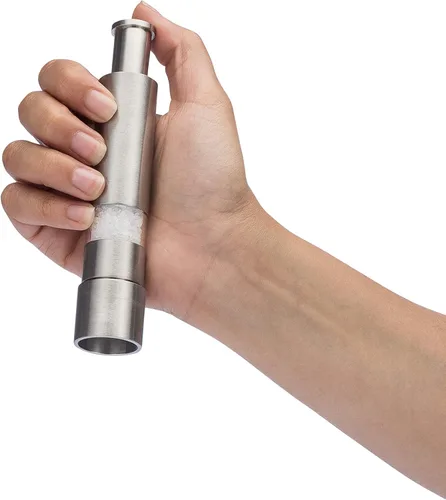 Vista 5 de Set de molinillo de sal y pimienta Grind Gourmet, molinillo de pimienta original de presionar y moler recargable, molinillo de pulgar moderno