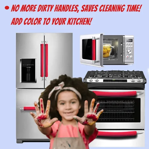 Vista 7 de Juego de 6 fundas lavables de terciopelo para manijas de puerta de refrigerador, manija de electrodoméstico para refrigerador, microondas, estufa
