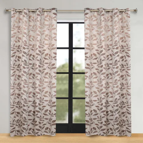 Vista 128 de Superior Cortinas opacas, oscurecimiento de la habitación para dormitorio, bloqueo solar, térmicas, cortinas bohemias modernas, colección de hojas