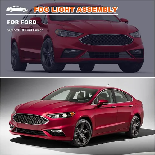 Vista 6 de Nixon Offroad Juego de luces antiniebla para Ford Fusion 2017-2018 con bombillas halógenas + kit de arnés de cableado + interruptor universal +