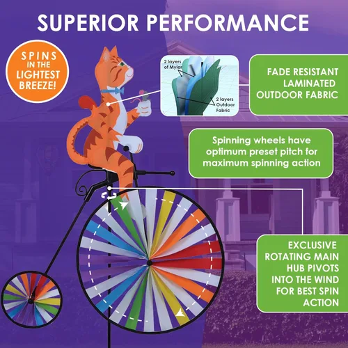 Vista 4 de Premier Kites Rueda alta bicicleta Spinner - Gato