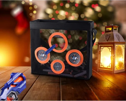 Vista 8 de Hely Cancy - Bolsa de malla portátil para práctica de tiro, compatible con dardos Nerf para niños mayores de 6 años
