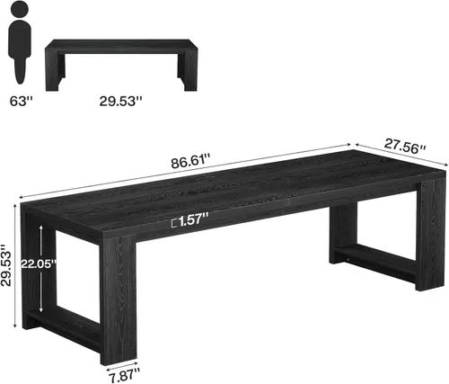 Vista 2 de Tribesigns Escritorio para dos personas, escritorio extra largo de 86.6 pulgadas, mesa de escritura doble para computadora, escritorio de oficina