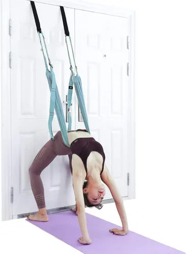 Correa de estiramiento de yoga, fitness, estirador de piernas ajustable, entrenador de asistencia para flexión de espalda, mejora la flexibilidad de