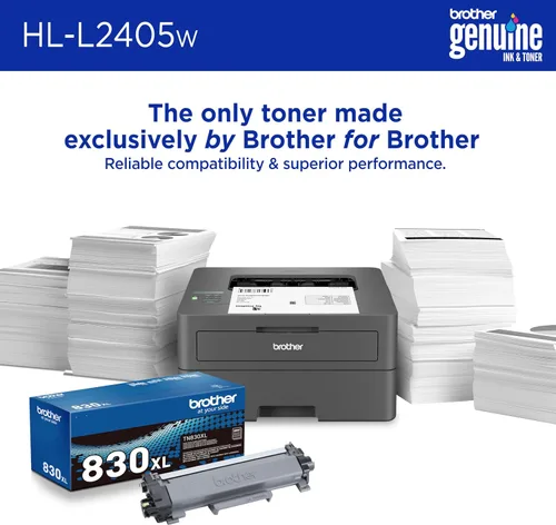 Vista 5 de Brother Impresora HLL2405W y TN830XL Paquete de 2 tóner negro de alto rendimiento