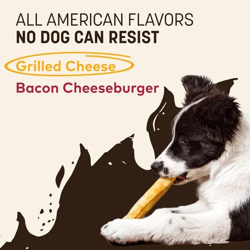 Vista 132 de Earth Animal Masticables sin ocultar – de The Grill Rolls Bacon Cheeseburger Sabor Rawhide Free Medium Dog Chews – 3