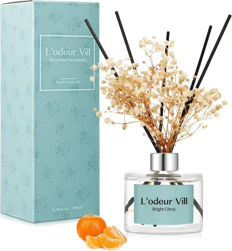 Vista 11 de L'odeur Vill Juego de difusor de varillas – Fragancia para el hogar con aroma a cereza negra, 6.7 oz (6.8 fl oz) con 6 varillas difusoras de aceite
