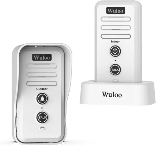 Wuloo Timbre de puerta de intercomunicador inalámbrico para intercomunicador doméstico (1 y 1 blanco)