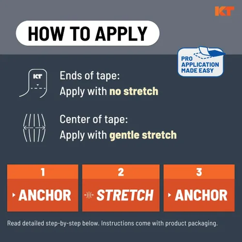 Vista 4 de KT Tape, cinta original de algodón, cinta elástica de kinesiología atlética, 20 unidades, tiras precortadas de 10 pulgadas, color beige