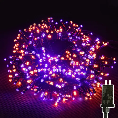 Vista 12 de JACKYLED Tira de luces para exteriores impermeables, 178 pies, 500 luces LED enchufables de Navidad con 8 modos, guirnalda de luces para árbol