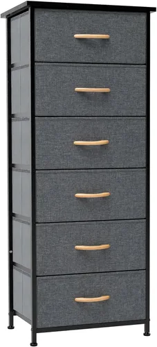 Vista 18 de Crestlive Products Cómoda para dormitorio con 6 cajones, cajonera alta, cómodas blancas muebles de dormitorio, unidad organizadora de almacenamiento