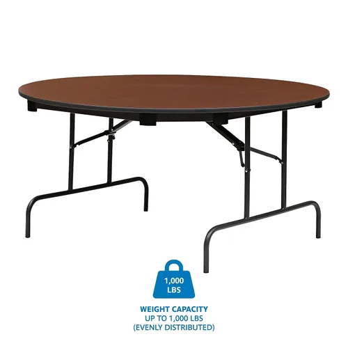 Vista 3 de Iceberg 55264 OfficeWorks - Mesa plegable de madera laminada comercial, 60 pulgadas, redonda, caoba (fabricada en Estados Unidos)