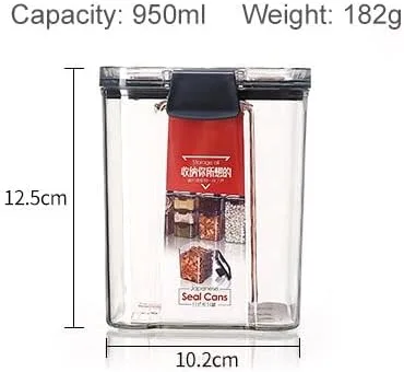 Vista 5 de S&M - Juego de 5 recipientes herméticos para almacenamiento de alimentos con tapas para organización de cocina y despensa, recipientes de plástico