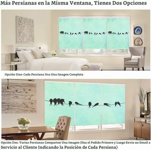 Vista 4 de LETAU - Persianas de ventana opacas, cortinas enrollables con protección UV impresa para el hogar, puerta, hotel, restaurante Color 1