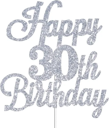 Vista 30 de Decoración para tartas de cumpleaños número 14 con purpurina plateada, decoración de cumpleaños de 14 años, decoración de cumpleaños de 14 años