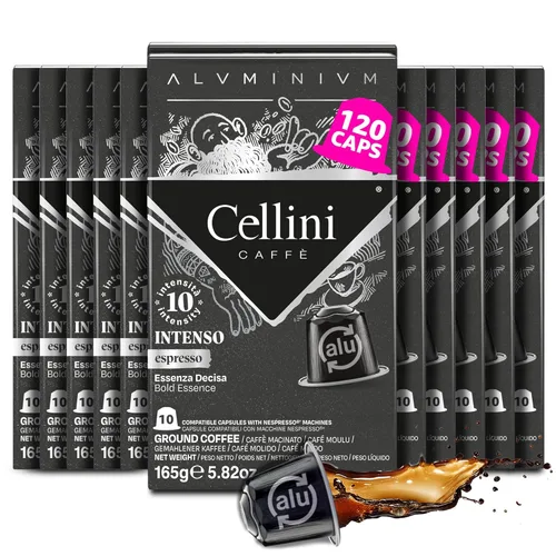 Vista 10 de Cellini Caffè Cremoso - Cápsulas de aluminio para Nespresso, 120 unidades, cápsulas de café tostado medio, 100% compatibles con la máquina original