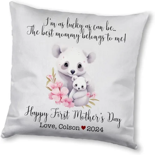 Vista 11 de Happy Mother's Day Koala Design, First Mother's Day Custom Pillowcase, Personalized Mother's Day Pillowcase, Gift for Mom, Home Decor