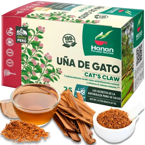 Vista 6 de Uña de Gato (Uña de Gato) 50 bolsitas de té de hierbas - Hierba de corteza de árbol salvaje de una de Gato de Perú
