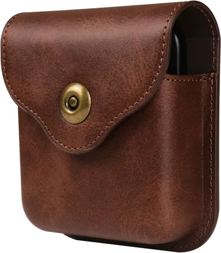 Vista 8 de Funda para teléfono celular con clip para cinturón para hombre, compatible con Samsung Galaxy Z Flip 6/5/4/3/2/5G, bolsa de cuero para la cintura