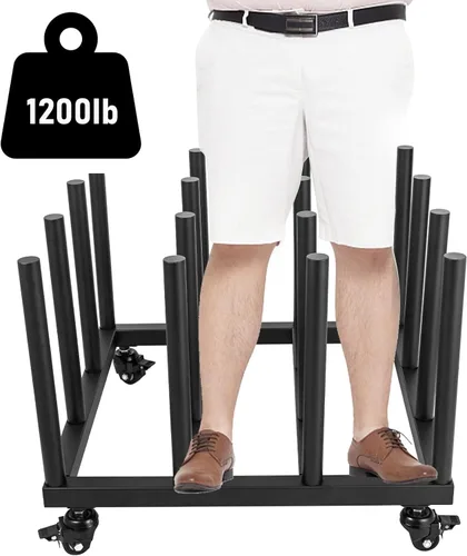 Vista 4 de Estante de almacenamiento de vinilo, soporte de rollo de vinilo de capacidad para 16 rollos, soporte de almacenamiento de rollos de núcleo redondo