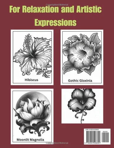 Vista 2 de Shadows and Petals A Gothic Garden Coloring Book for Adults For Relaxation and Artistic Expressions