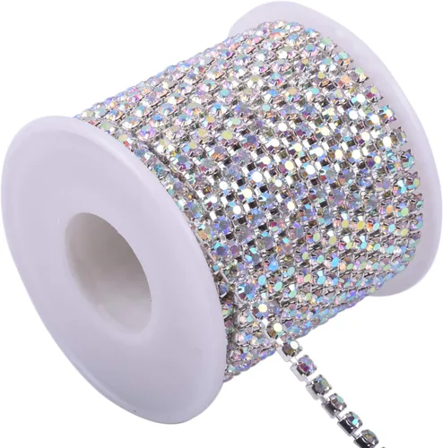 Vista 15 de KAOYOO - Cadena de cierre de diamantes de imitación de cristal de 9 metros (10 yardas) y 2 mm para manualidades de costura, decoración de bricolaje