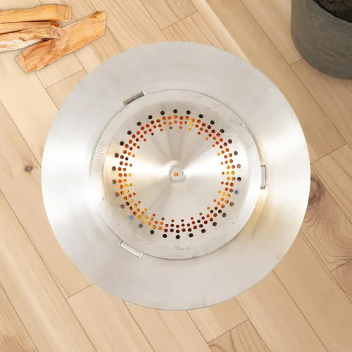 Vista 9 de Deflector de calor para hoguera de estufa individual, fácil de instalar y quitar, patas desmontables, disco central desmontable fácil de quitar, más