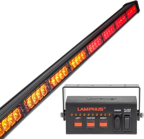 Vista 27 de lamphus SolarBlast sbls64 29" 24 W LED Advertencia Tráfico de Emergencia Advisor – Barra de luz ámbar azul, Ambar