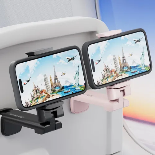 Vista 8 de MiiKARE Soporte de Teléfono para Elementos Esenciales de Viaje en Avión, Soporte Universal de Teléfono Manos Libres para Volar con Rotación de 360