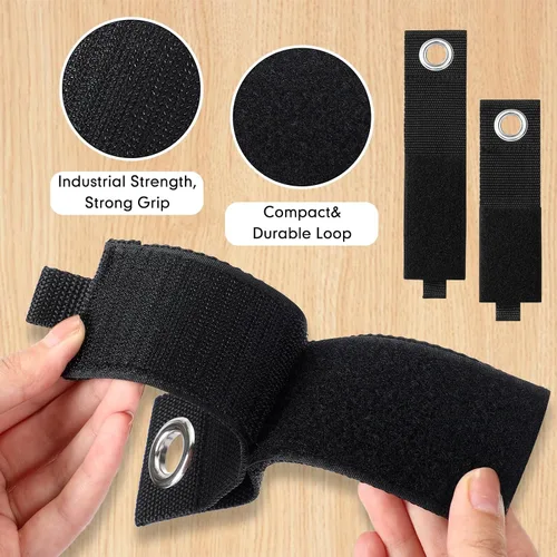 Vista 5 de Windyun 48 piezas de soporte de cable de extensión para almacenamiento, correas de extensión resistentes, organizador de cables para taller, garaje