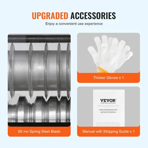 Vista 6 de VEVOR Máquina Peladora de Cables Eléctrica, Máquina Peladora de Cables Automática de 0.06''-0.98'', 60 W, Pelacables con Referencia de Profundidad
