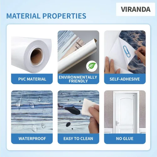 Vista 4 de Adhesivos 3D para puerta, murales para despegar y pegar, salón, calcomanías autoadhesivas extraíbles de PVC, impermeable, póster para dormitorio