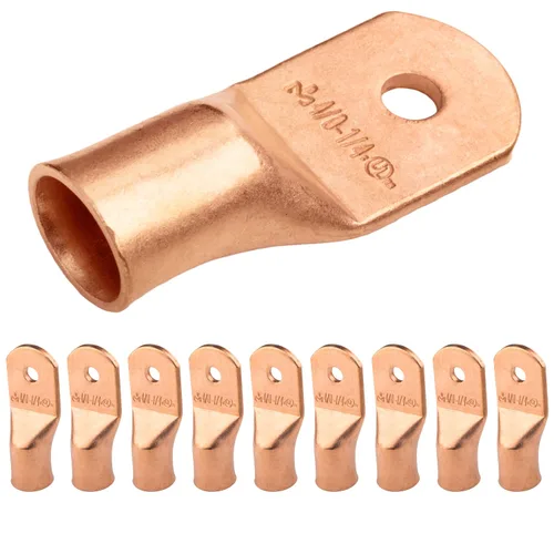 Vista 269 de SELTERM - 5 terminales de anillo resistentes para cable de batería, calibre 1/0 AWG, pernos de 1/2 pulgadas, terminales de calibre 0, ojales