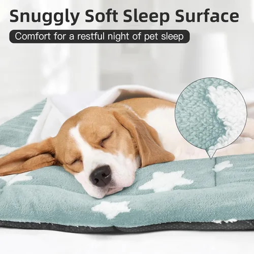 Vista 2 de Mora Pets - Cama para gatos de interior lavable, almohadilla antideslizante para jaula de perros, linda cama para perros con estrellas para perros
