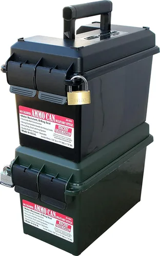Vista 5 de MTM AC50C Ammo Can, 50 Caliber, Field Boxes, Lockable Storage Box with Handle, Water and Dust Resistant, Secures Hunting Gear, Supplies, and