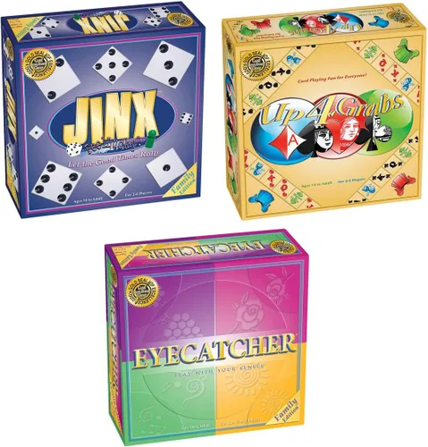 Jinx + Up 4 Grabs + Eyecatcher = Triple Play Juego de mesa familiar para noche de juegos