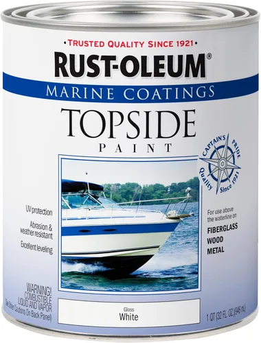 Vista 6 de Rust-Oleum 207000 Pintura para revestimiento de cubierta marina, cuarto de galón, color blanco semibrillante 32 onzas líquidas (paquete de 2)