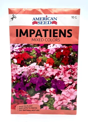 Semillas, impacientes, colores mezclados, semillas de flores