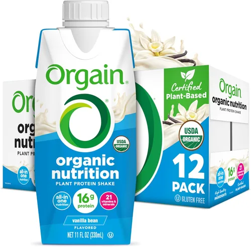Vista 10 de Orgain Organic Nutritional Batido de Proteína Vegana Orgánico, Chocolate Suave - 16g Proteína a Base de Plantas, Sustituto de Comida, 22 Vitaminas