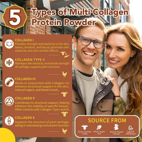 Vista 6 de Zammex Péptidos de colágeno múltiple, sin sabor+sabor a chocolate