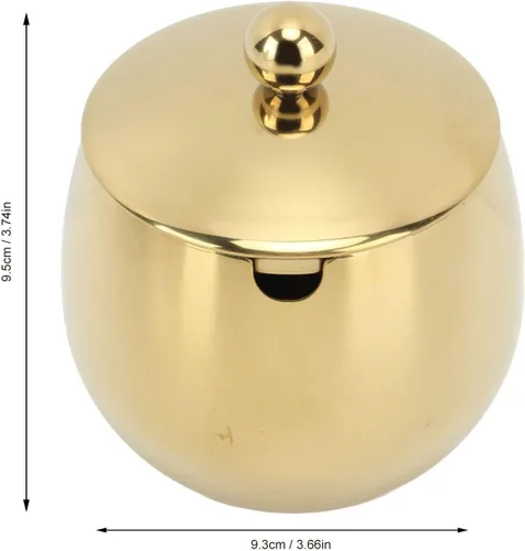 Vista 7 de Pssopp Azucarero con tapa, tarro de acero inoxidable, recipiente para condimentos de cocina, recipiente pequeño para condimentos para el hogar