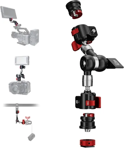 IFOOTAGE Magic Arm Spider Crab MA3-4, brazo de cámara con tornillo de 1/4 y 3/8 pulgadas, brazo articulado de 7 pulgadas para monitor de video, luz