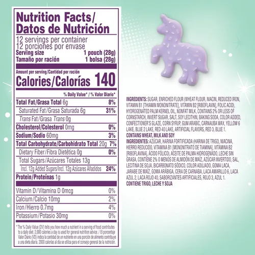 Vista 7 de Mother's Sparkling Mythical Creatures - Paquete de galletas de mantequilla de vainilla esmerilada con chispas plateadas, 1 onza (paquete de 12)