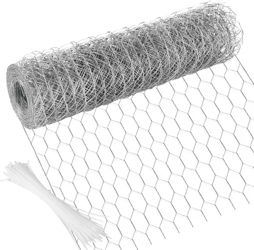 Vista 36 de Malla de alambre para pollos de 4 pulgadas x 590.5 pulgadas, red de alambre para aves de corral, malla galvanizada hexagonal, barrera de cerca