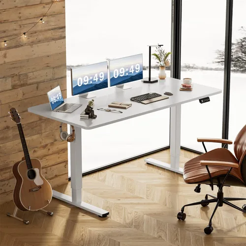 Vista 20 de Furmax Escritorio eléctrico de altura ajustable grande de 55 x 24 pulgadas, escritorio de pie para oficina en casa, escritorio de computadora