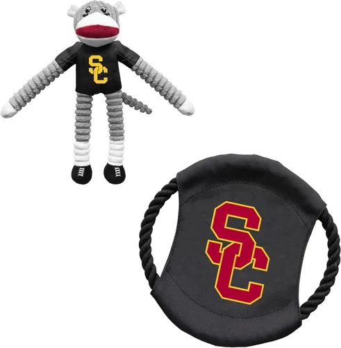 Vista 36 de Littlearth NCAA Unisex NCAA Sock Monkey and Flying Disc Pet Toy Combo Set