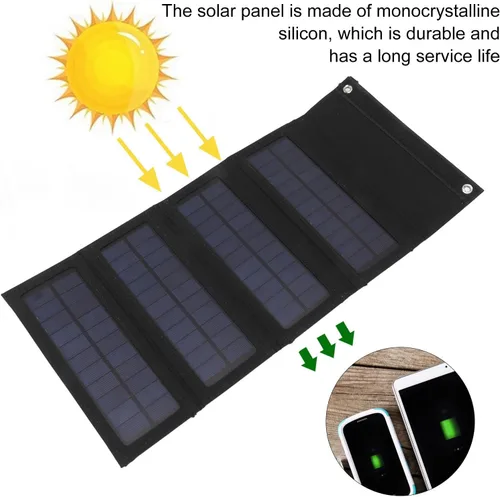 Vista 5 de Kit de panel solar, panel solar portátil, eficiencia de salida de 40 W, alta eficiencia de conversión, panel solar plegable, paneles solares