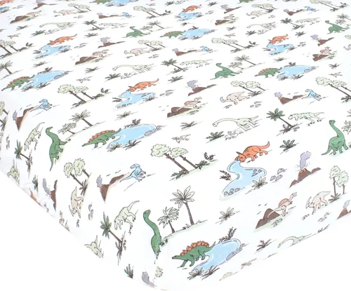 Vista 15 de Hudson Baby Sábana bajera ajustable unisex de algodón para cuna, diseño de animales de granja para niños, talla única