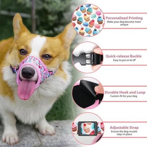 Vista 2 de LUCKYPAW Bozal para perro, bozales suaves para perros pequeños, medianos y grandes, cubierta de boca transpirable para dejar de morder y masticar